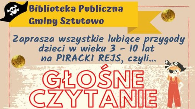Sztutowo. Zdobądź skarb Kapitana Haka – Biblioteka Publiczna zaprasza…
