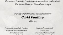 Kondolencje Starosty Nowodworskiego, Członków Zarządu, pracowników…