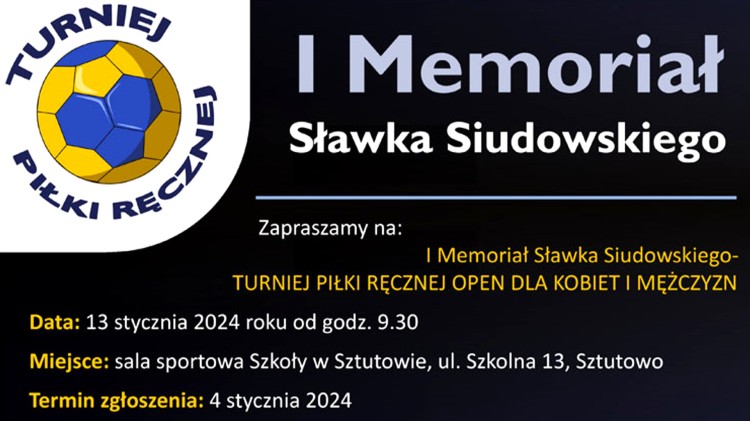 Sztutowo. Memoriał Sławka Siudowskiego – Turniej Piłki Ręcznej dla…