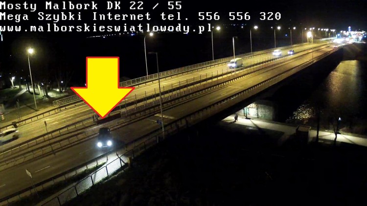 Kierowca jechał pod prąd na moście nad Nogatem w Malborku! Zobacz wideo…