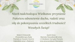 Wielkanocne życzenia Starosty Nowodworskiego i Przewodniczącego Rady Powiatu.  