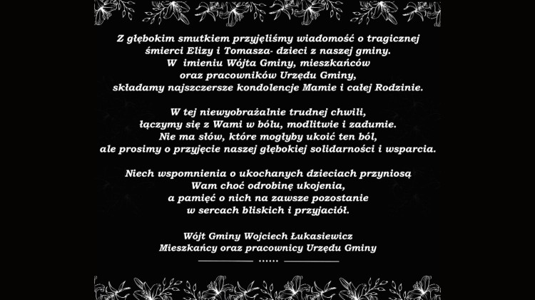 Kondolencje Wójta Gminy Malbork, mieszkańców i pracowników Urzędu…