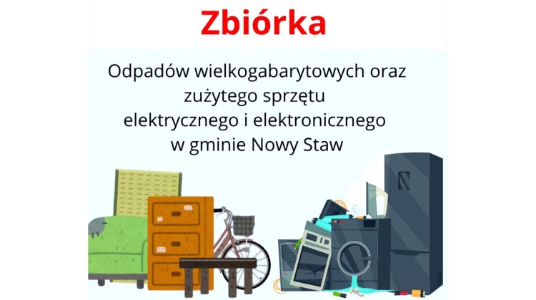 Gmina Nowy Staw. 15 i 16 listopada odbędzie się zbiórka odpadów wielkogabarytowych…