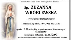 Zmarła Zuzanna Wróblewska. Miała 75 lat.
