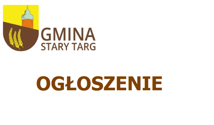 Ogłoszenie Wójta Gminy Stary Targ o przetargu - 18.06.2025