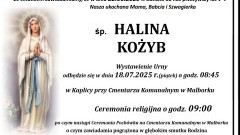 Zmarła Halina Kożyb. Miała 74 lata.