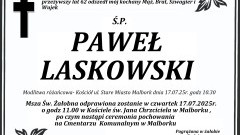 Zmarł Paweł Laskowski. Żył 62 lata.