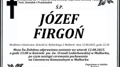 Zmarł Józef Firgoń. Miał 79 lat.