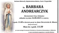 Zmarła Barbara Andrearczyk. Miała 86 lat.