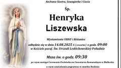 Zmarła Henryka Liszewska. 