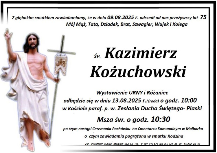 Zmarł Kazimierz Kożuchowski. Miał 75 lat.
