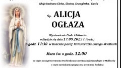 Zmarła Alicja Ogłaza. Miała 73 lata.