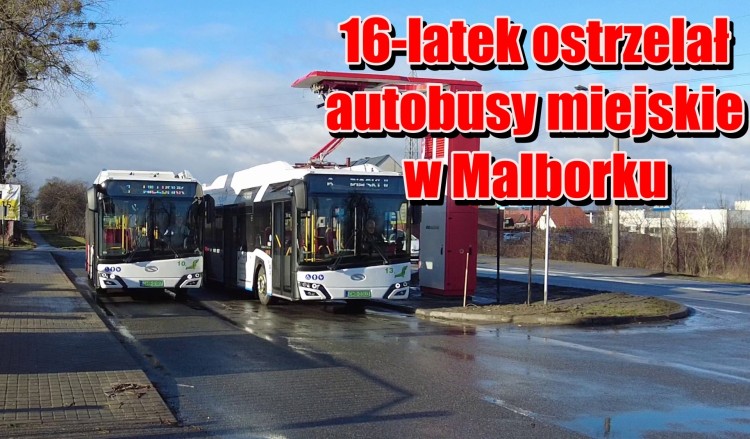 Niebezpieczne zdarzenie w Malborku – 16-latek ostrzelał miejskie autobusy.