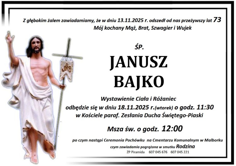 Zmarł Janusz Bajko. Miał 73 lata.