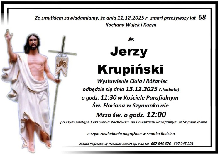 Zmarł Jerzy Krupiński. Miał 68 lat.