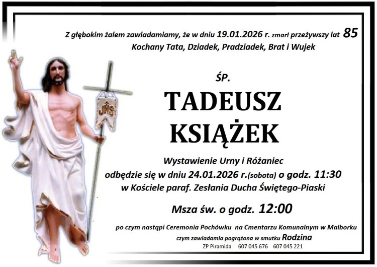 Zmarł Tadeusz Książek. Miał 85 lat.