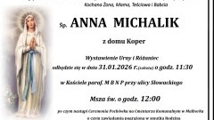 Zmarła Anna Michalik. Miała 81 lat.
