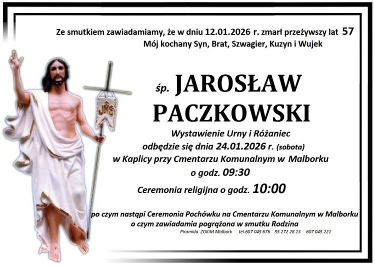Zmarł Jarosław Paczkowski. Miał 57 lat.