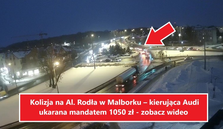 Kolizja na Al. Rodła w Malborku – kierująca Audi ukarana mandatem…