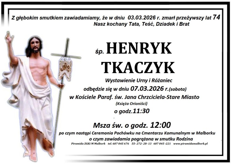 Zmarł Henryk Tkaczyk. Miał 74 lata.