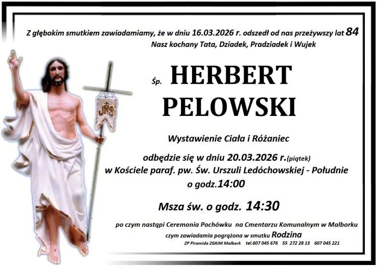 Zmarł Herbert Pelowski.Miał 84 lata.