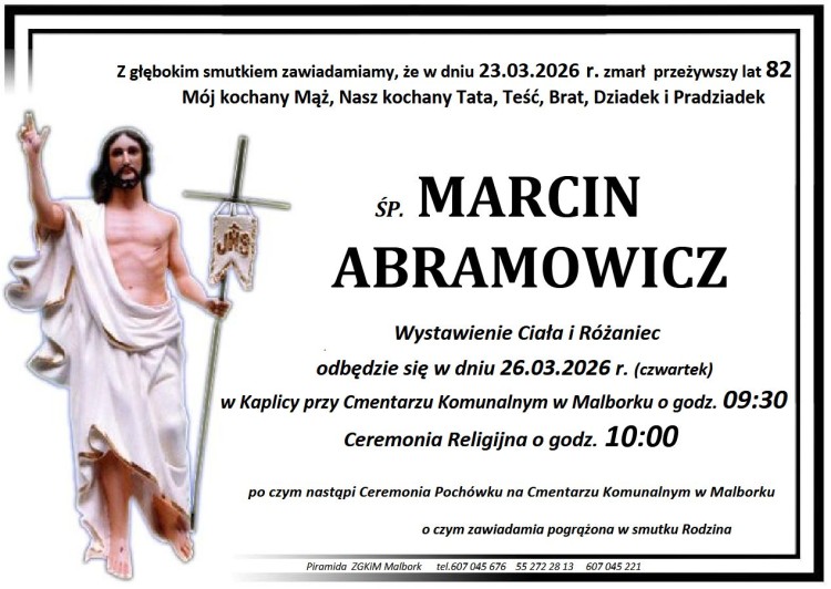 Zmarł Marcin Abramowicz. Miał 82 lata.