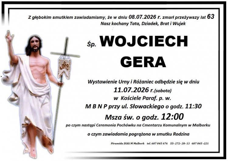 Zmarł Wojciech Gera. Miał 63 lata.
