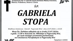 Zmarła Gabriela Stopa. Miała 71 lat.