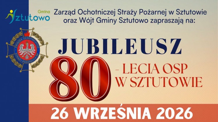 80. lat OSP Sztutowo! Strażacy zapraszają mieszkańców na wyjątkowy…