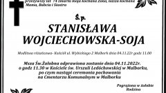 Malbork. Zmarła nauczycielka Stanisława Wojciechowska – Soja. Miała 74 lata.