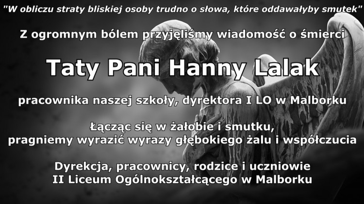 Kondolencje Dyrekcji, pracowników, rodziców i uczniów II Liceum Ogólnokształcącego…