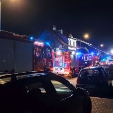 Pożar poddasza przy ul. Gałczyńskiego w Malborku